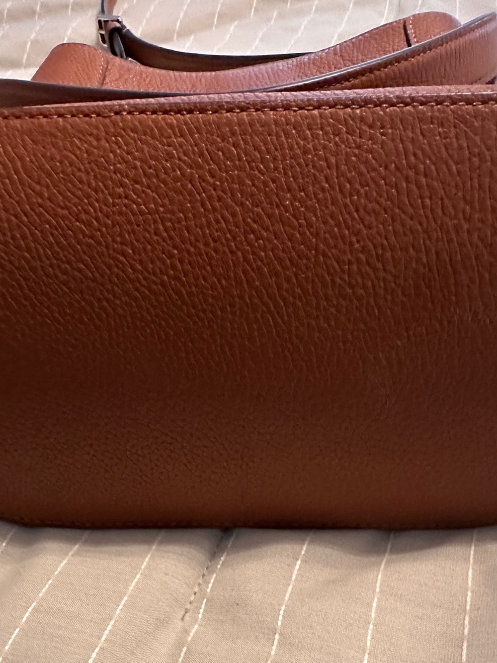 Barely carried, chestnut colored, Kate Spade crossbody with top handle - Picture 4 of 5